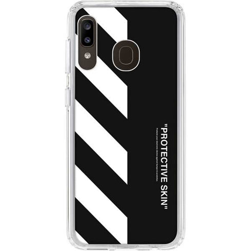 Black and White Stripes Galaxy A20 Clear Case